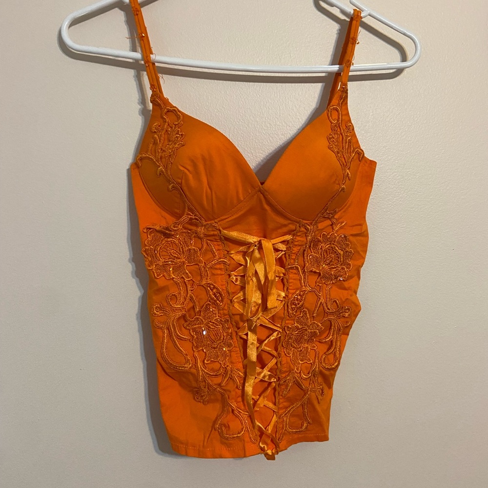 Vintage Orange Corset Top 🍊